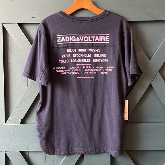 ZADIG & VOLTAIRE - BOW PHOTOPRINT STRASS - NAVY 🤩 NWT - Picture 7 of 8